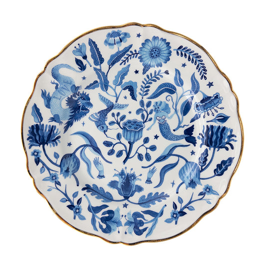 Blue-White Mermaid Plate
