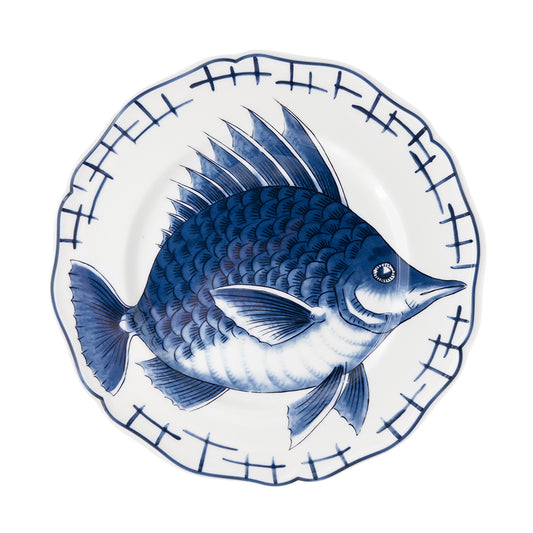 Blue-White Flounder Plate