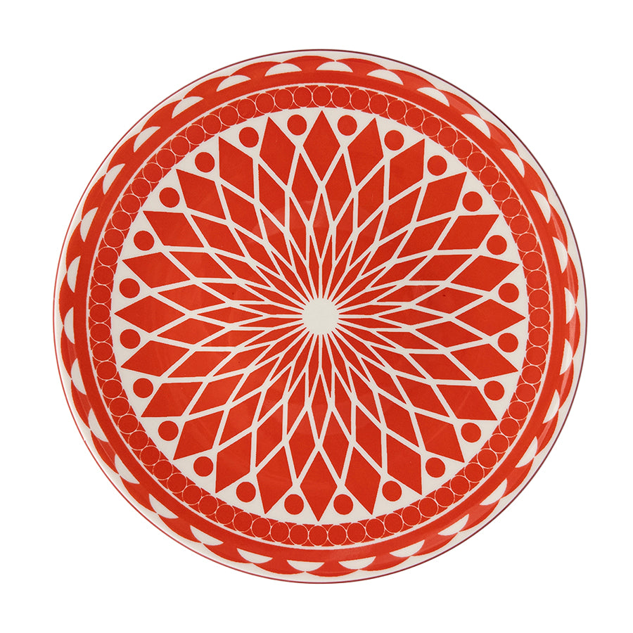 Red-White Starburst Plate