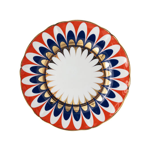 Red-Blue Marble Salad Plate