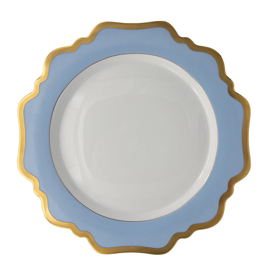 Light Blue Gold Scallop Plate