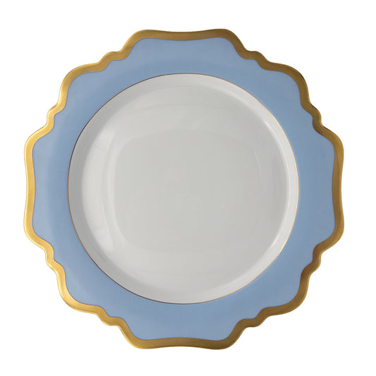 Light Blue Gold Scallop Plate