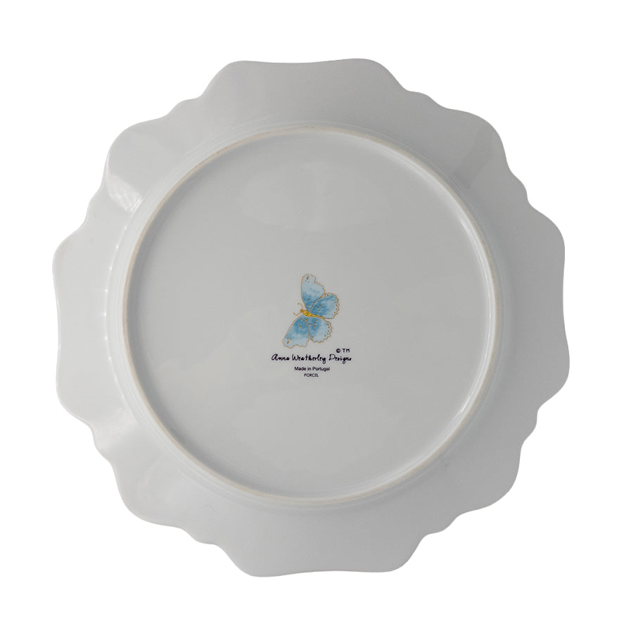 Light Blue Gold Scallop Plate