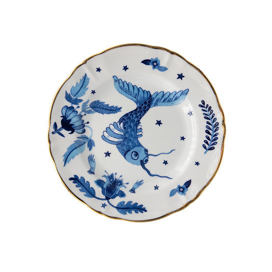 Blue-White Playful Fish Plate